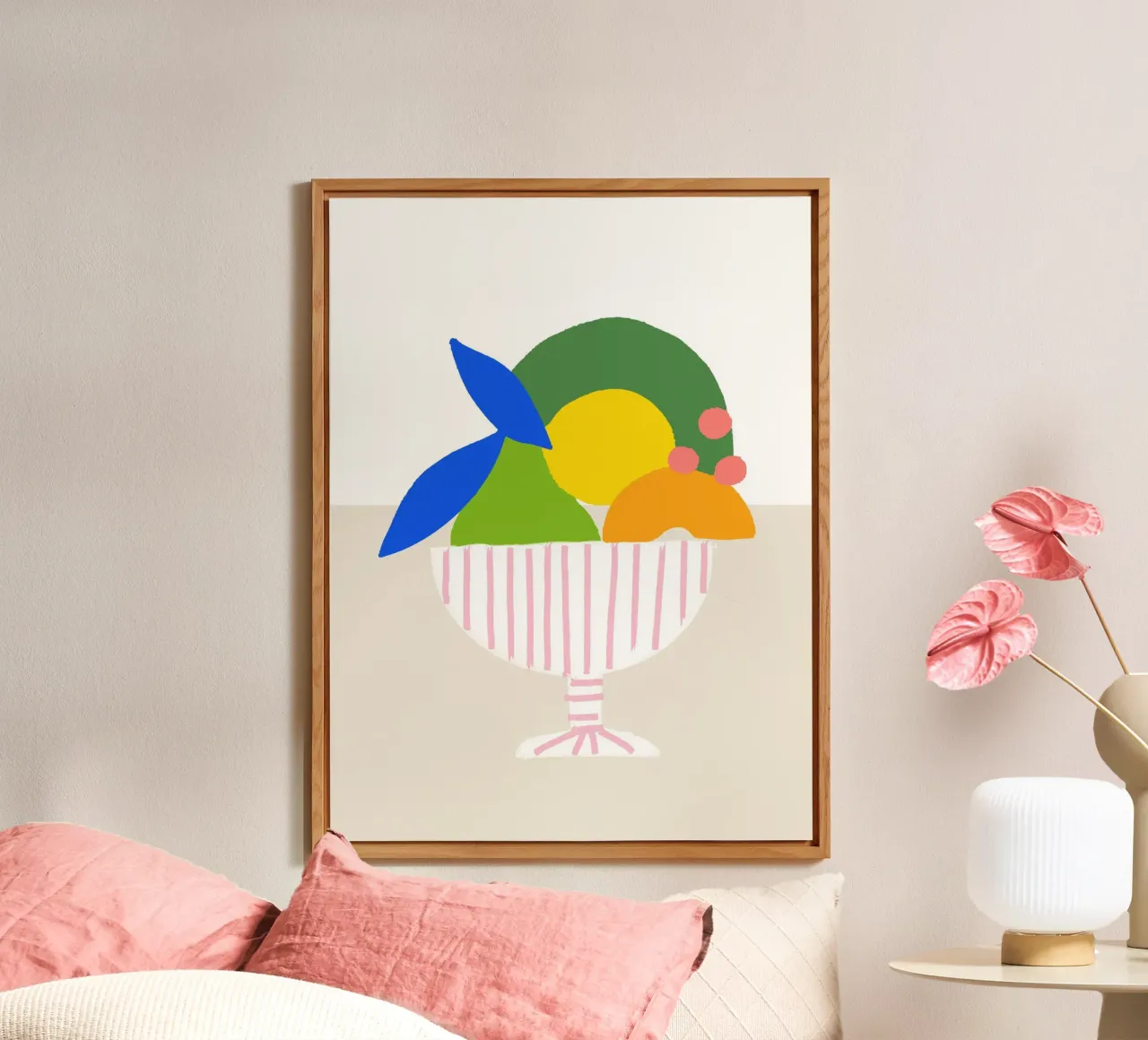 Bunter Obstkorb – Moderner Küchen-Print als farbenfrohe Illu alluminio dibond da designlenamarie