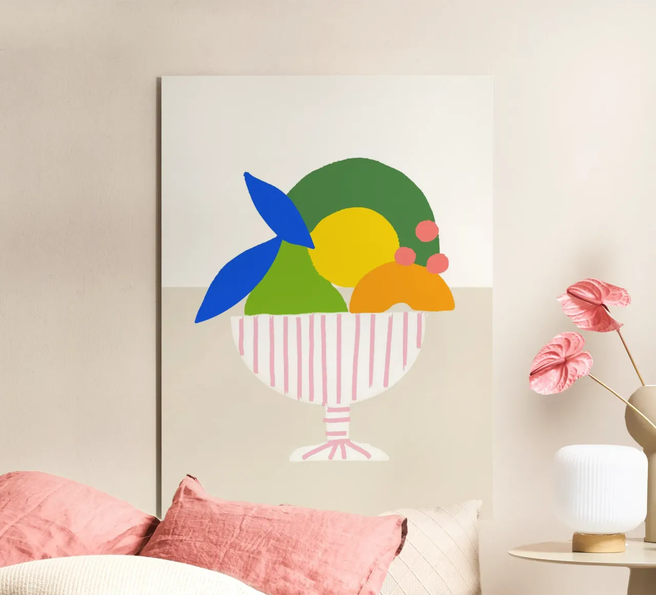 Bunter Obstkorb – Moderner Küchen-Print als farbenfrohe Illu alluminio dibond da designlenamarie