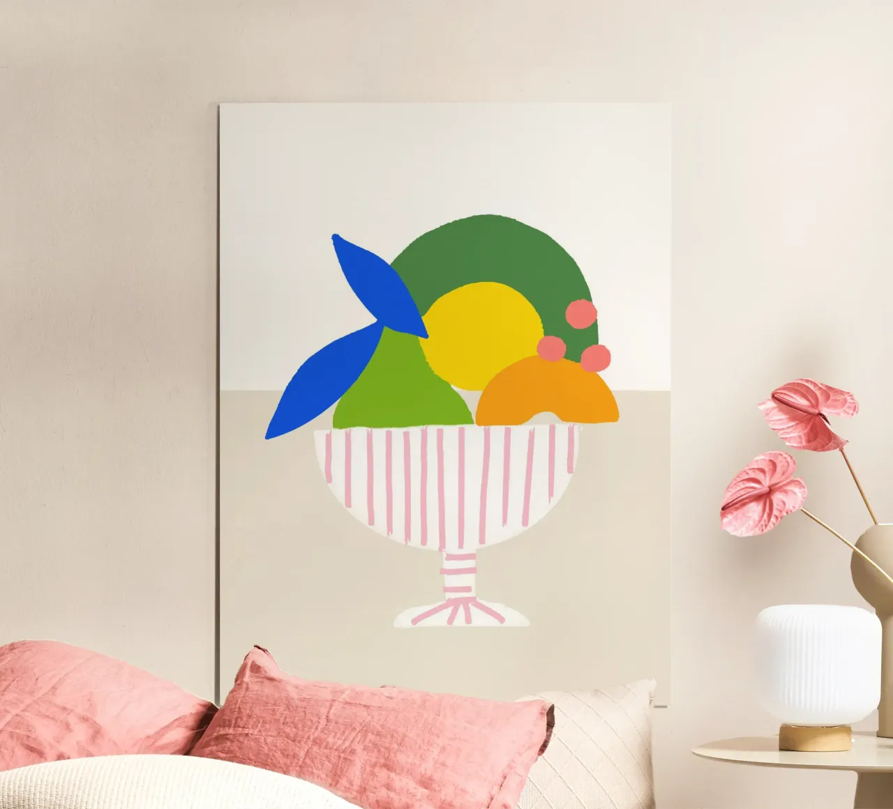 Bunter Obstkorb – Moderner Küchen-Print als farbenfrohe Illu carta hahnemühle da designlenamarie