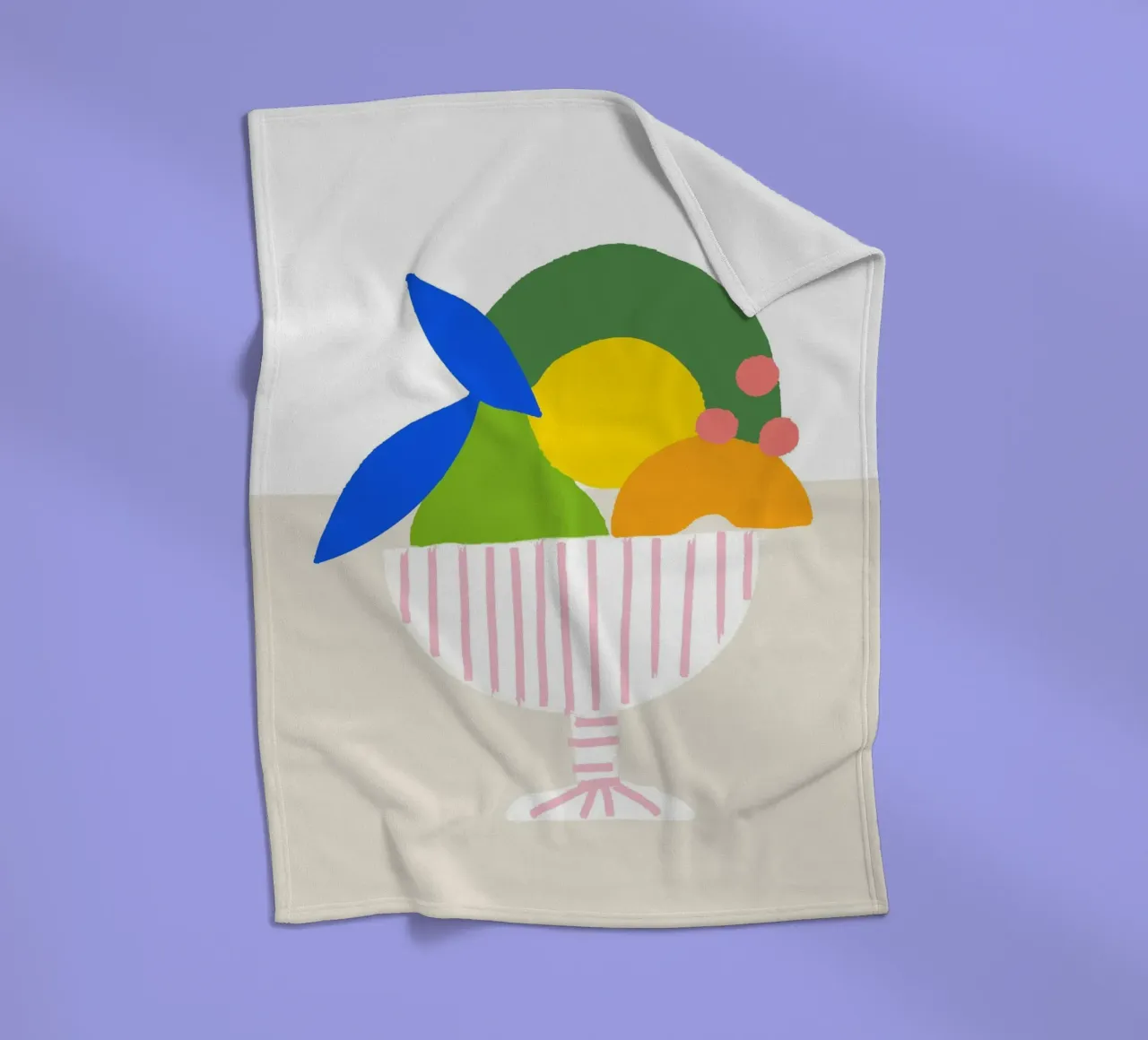 Bunter Obstkorb – Moderner Küchen-Print als farbenfrohe Illu coperta in pile da designlenamarie