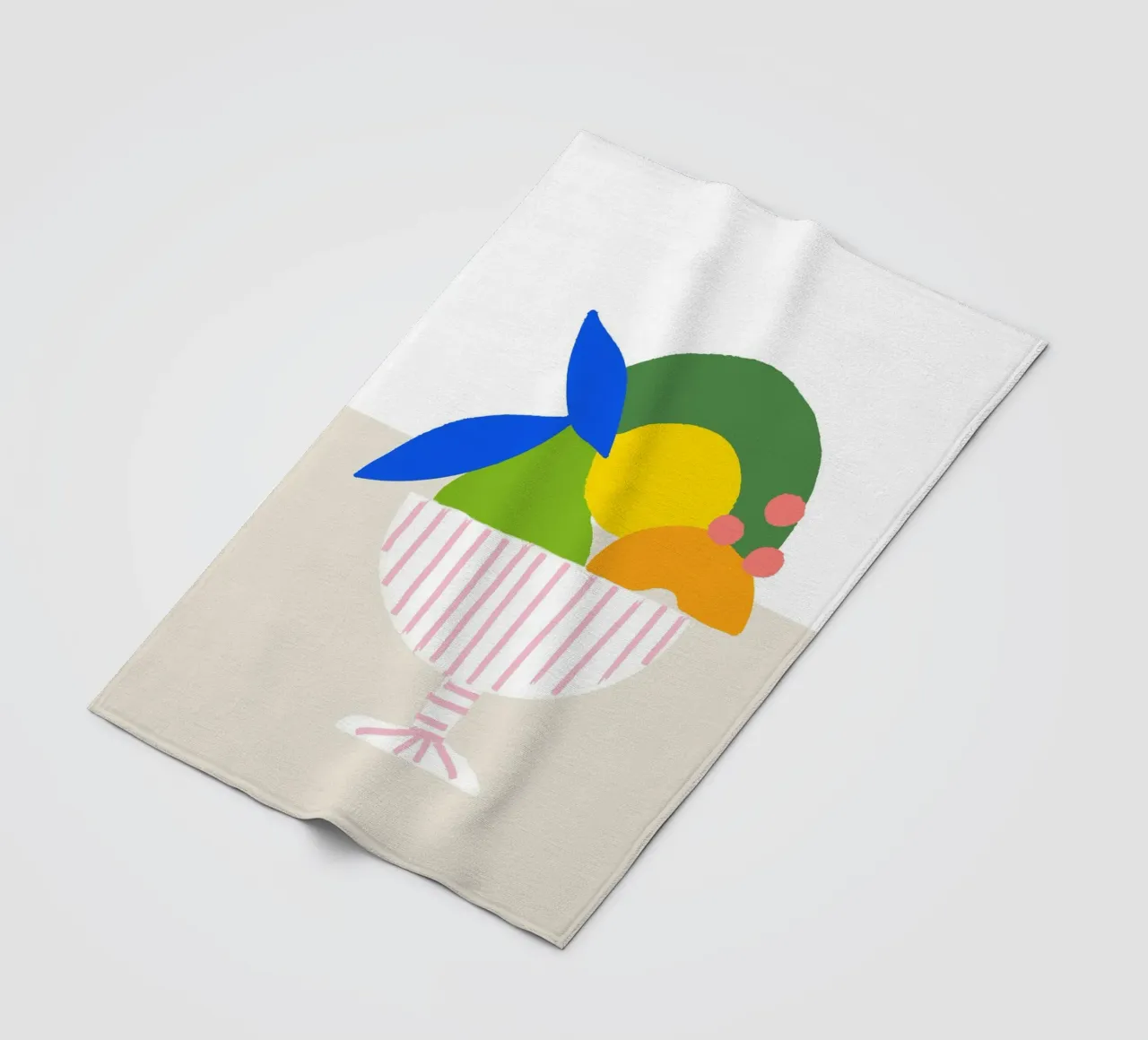 Bunter Obstkorb – Moderner Küchen-Print als farbenfrohe Illu coperta in pile da designlenamarie