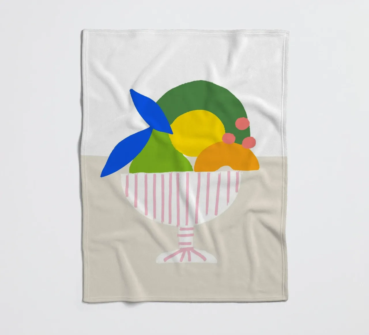 Bunter Obstkorb – Moderner Küchen-Print als farbenfrohe Illu coperta in pile da designlenamarie