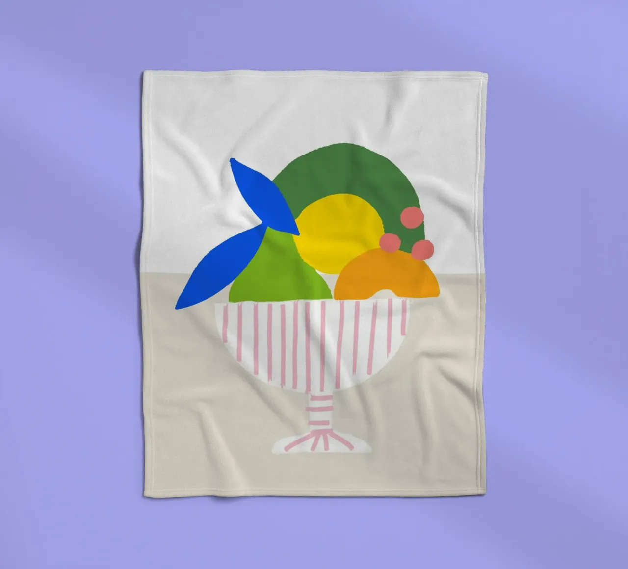 Bunter Obstkorb – Moderner Küchen-Print als farbenfrohe Illu coperta in pile da designlenamarie