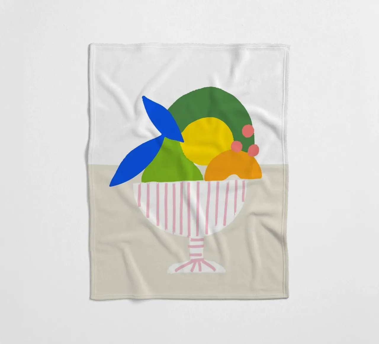 Bunter Obstkorb – Moderner Küchen-Print als farbenfrohe Illu coperta in pile da designlenamarie