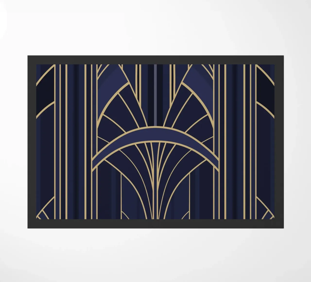 Art Deco Intertwined Architectural Arcs - Dark Blue zerbino da Art Deco Symposium