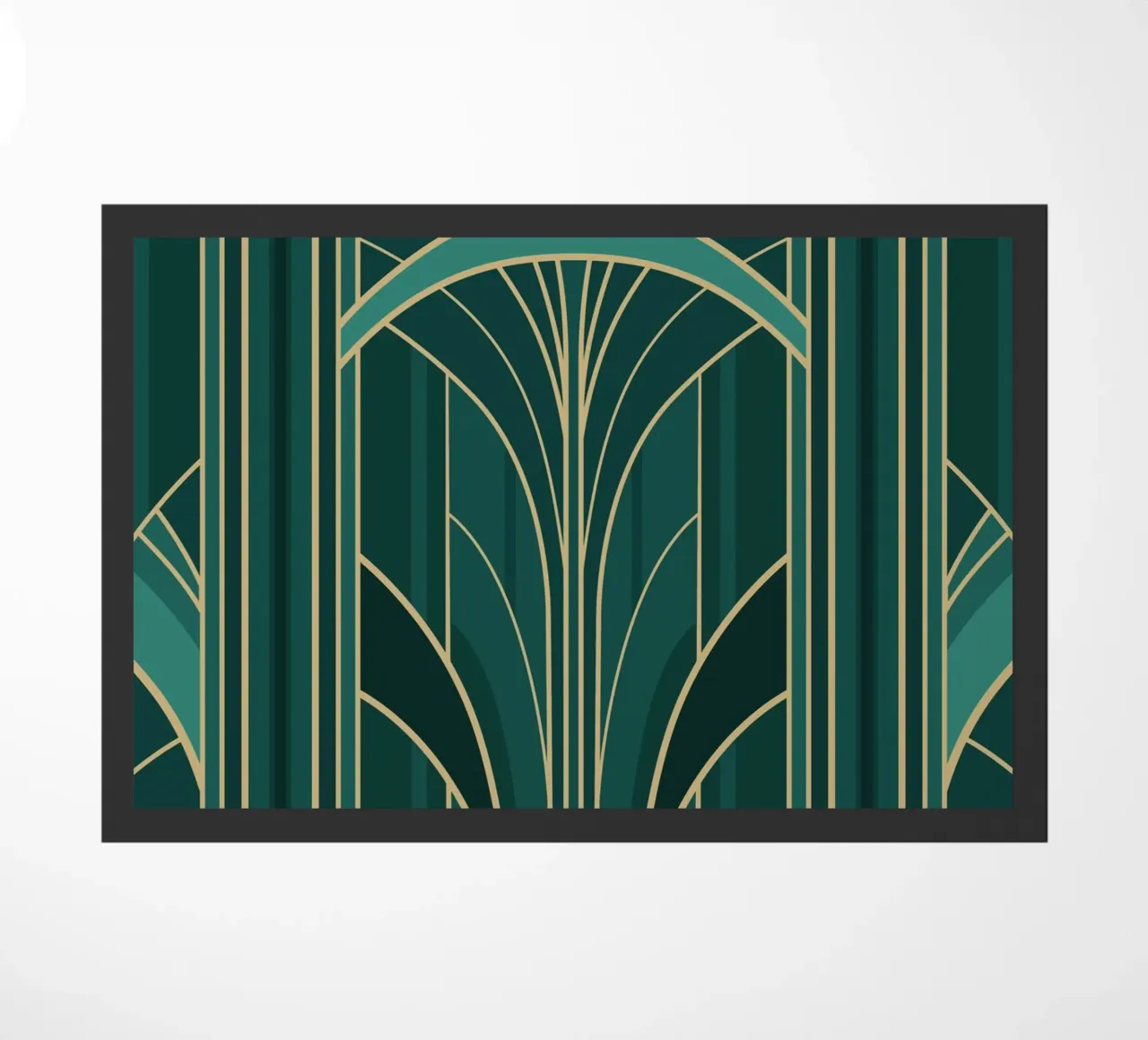Art Deco Intertwined Architectural Arcs - Turquoise zerbino da Art Deco Symposium
