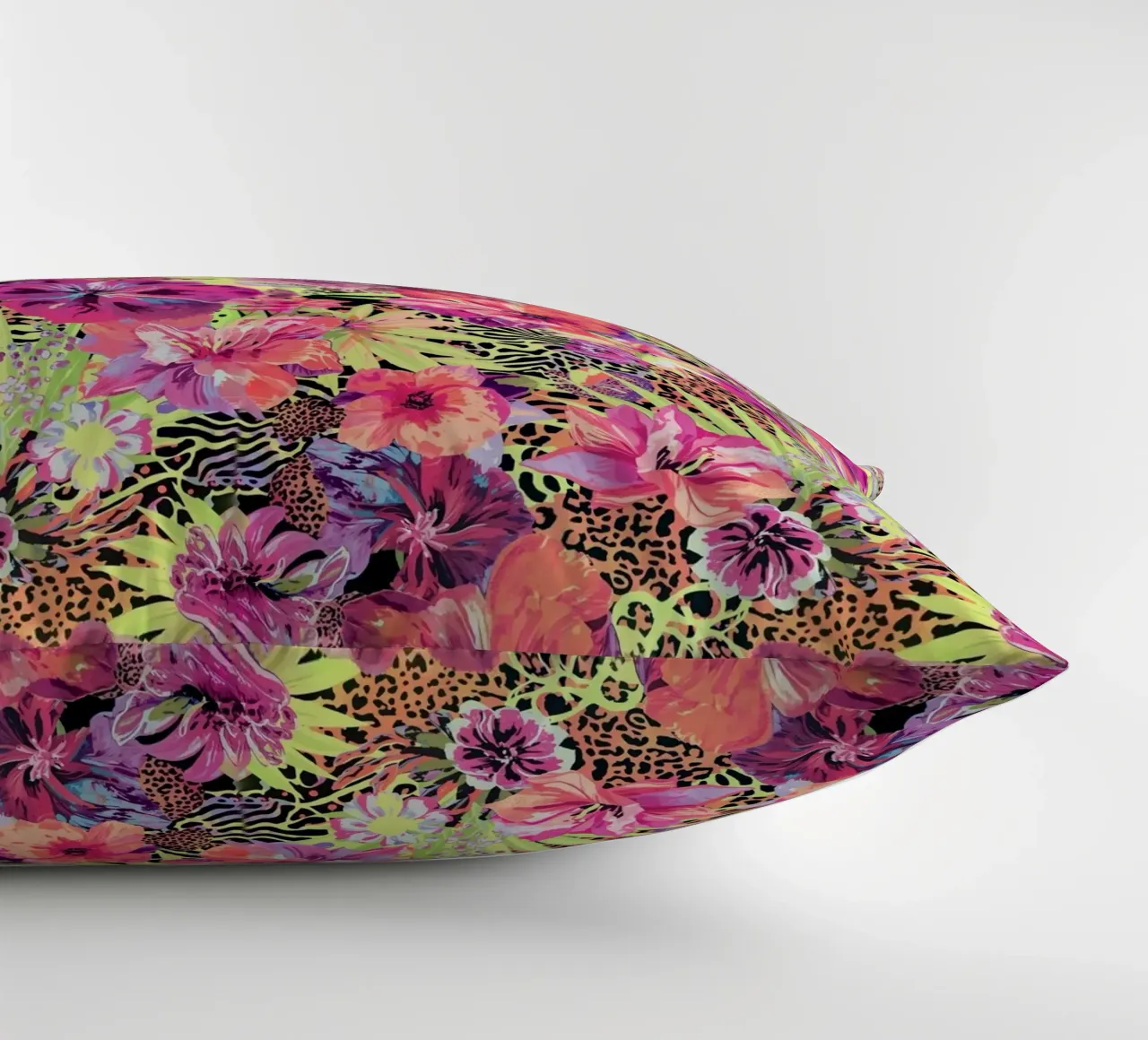 Neon Floral Leopard Pattern cuscino da AzStore11
