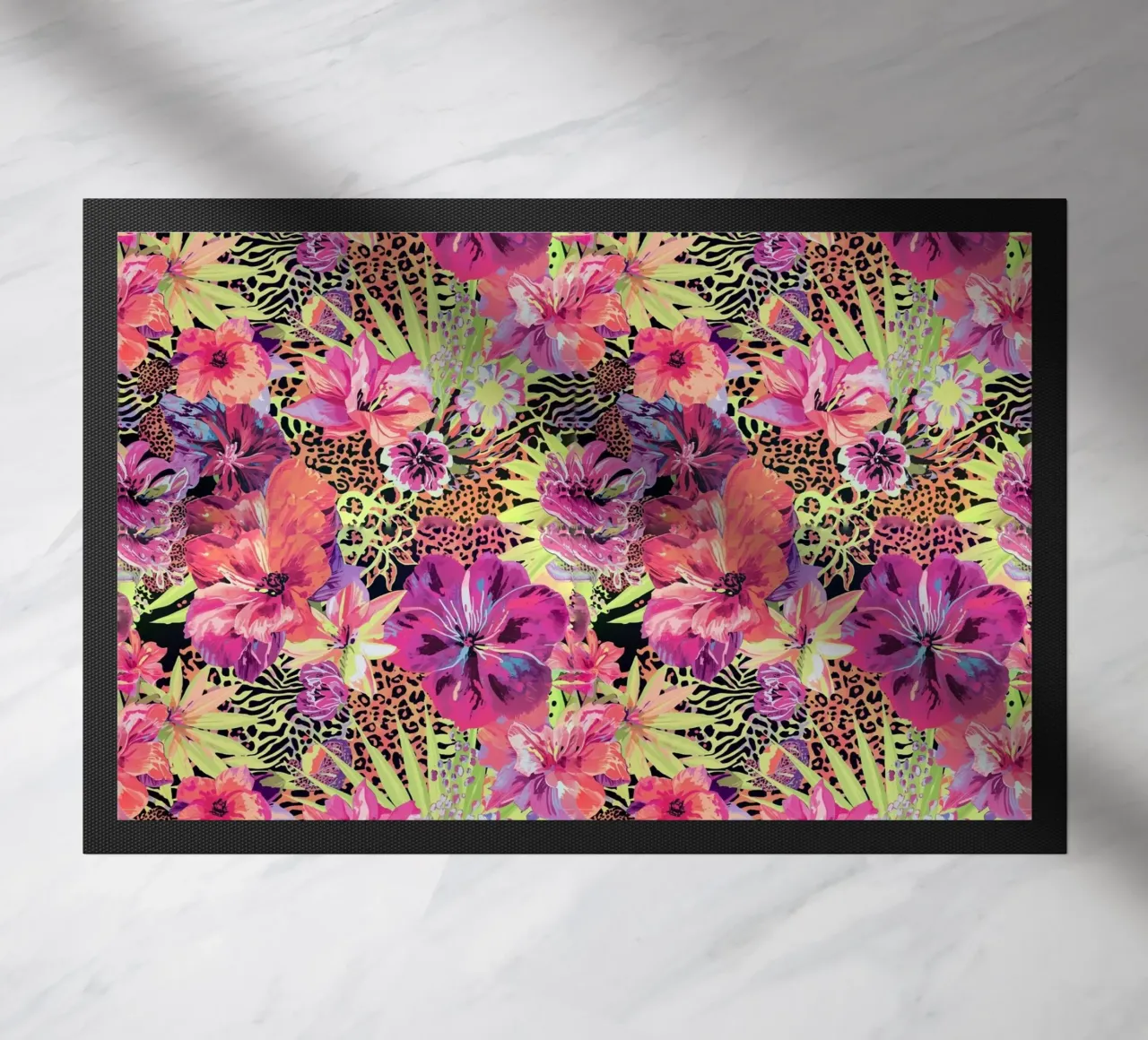 Neon Floral Leopard Pattern zerbino da AzStore11