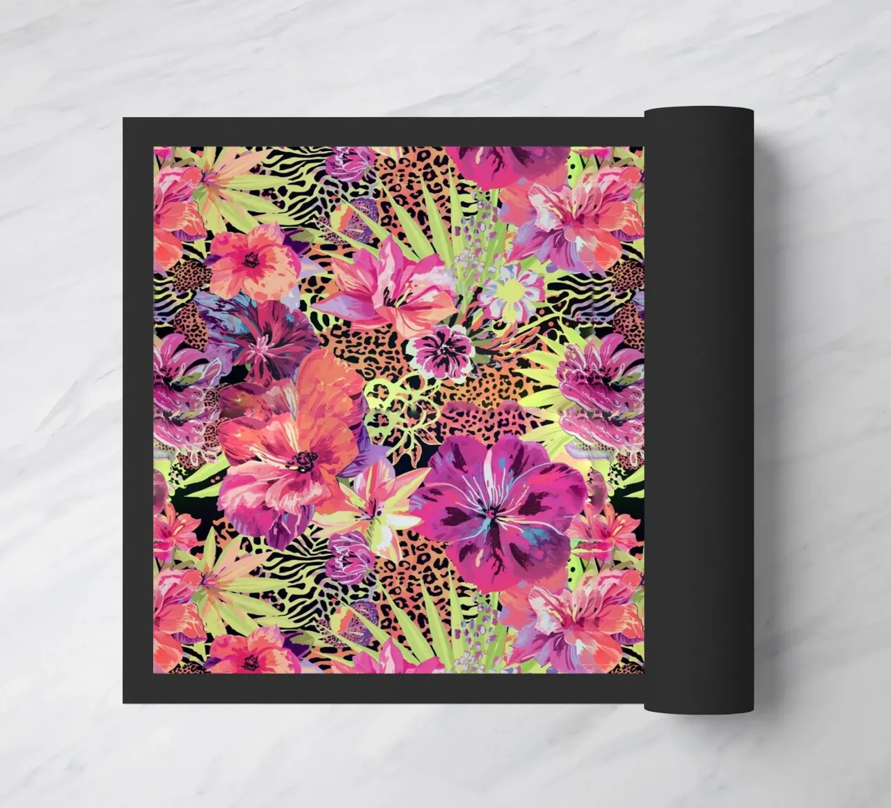 Neon Floral Leopard Pattern zerbino da AzStore11