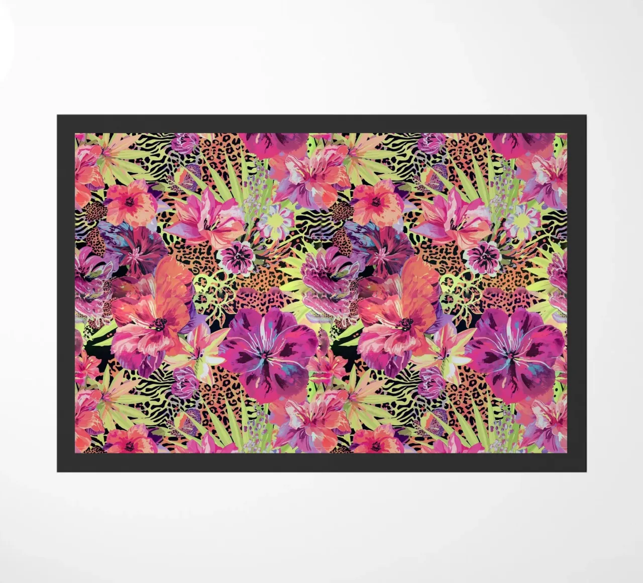 Neon Floral Leopard Pattern zerbino da AzStore11