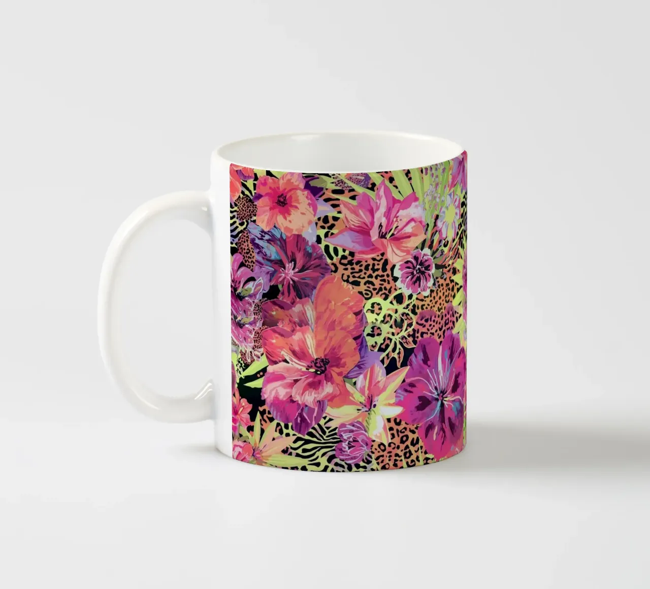 Neon Floral Leopard Pattern tazza in ceramica da AzStore11