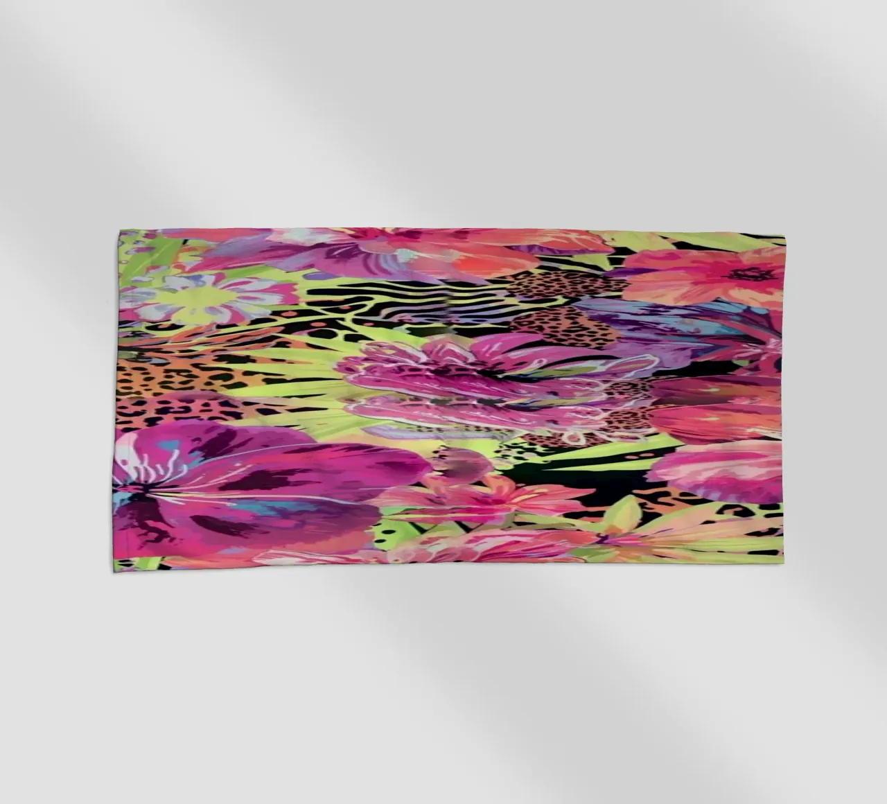 Neon Floral Leopard Pattern telo mare da AzStore11