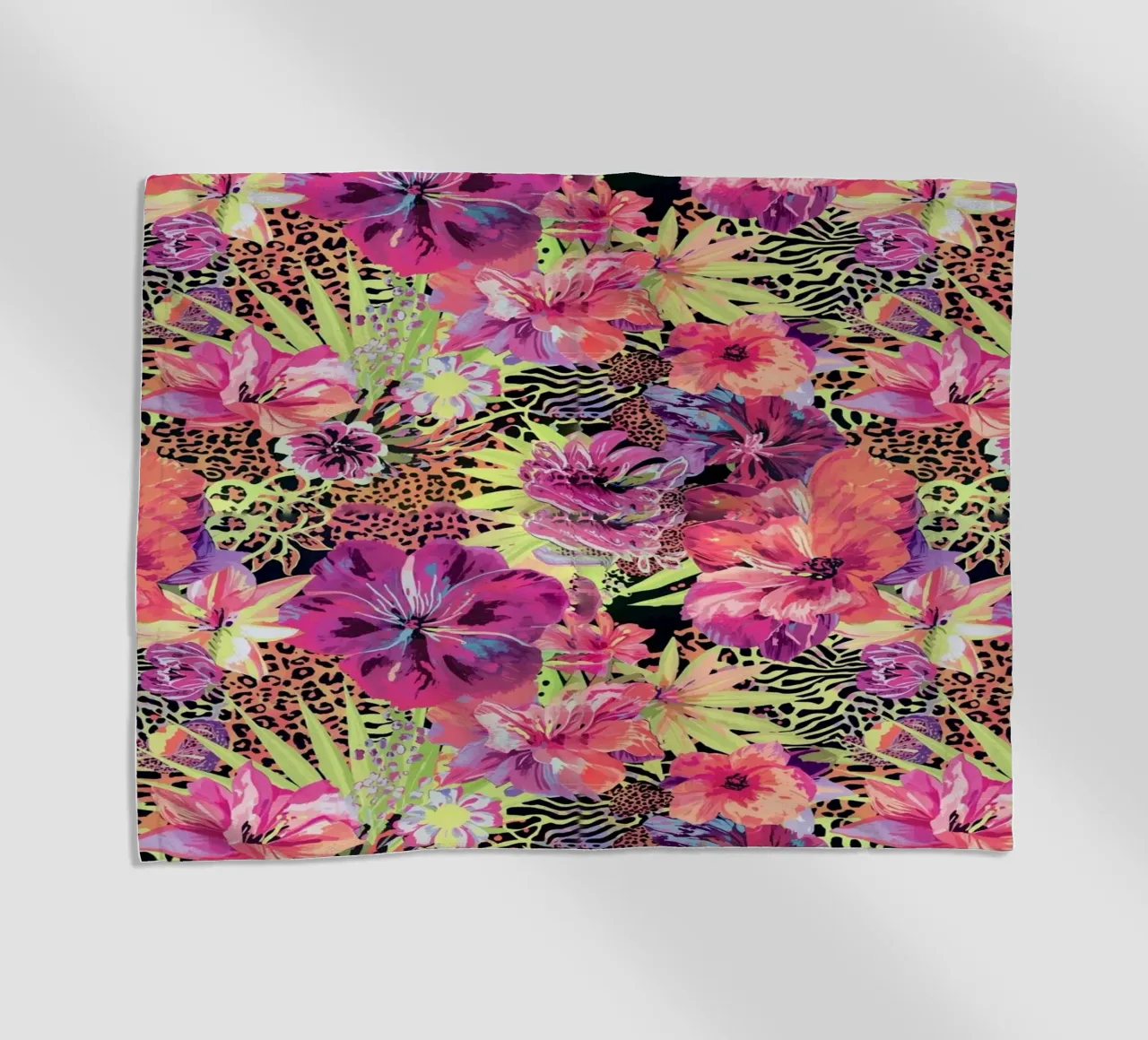 Neon Floral Leopard Pattern telo mare da AzStore11