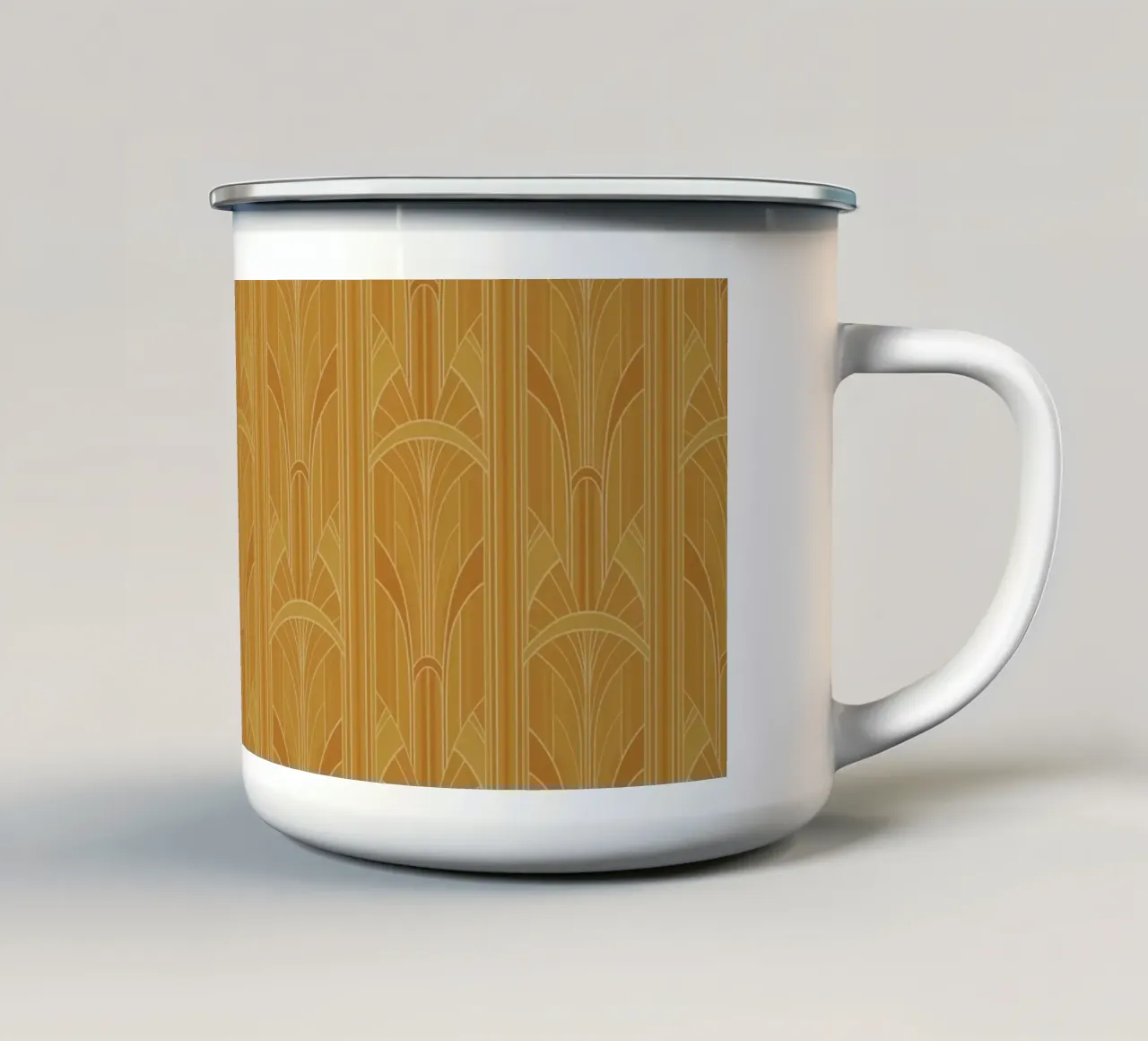 Art Deco Intertwined Architectural Arcs - Gold tazza in smalto da Art Deco Symposium