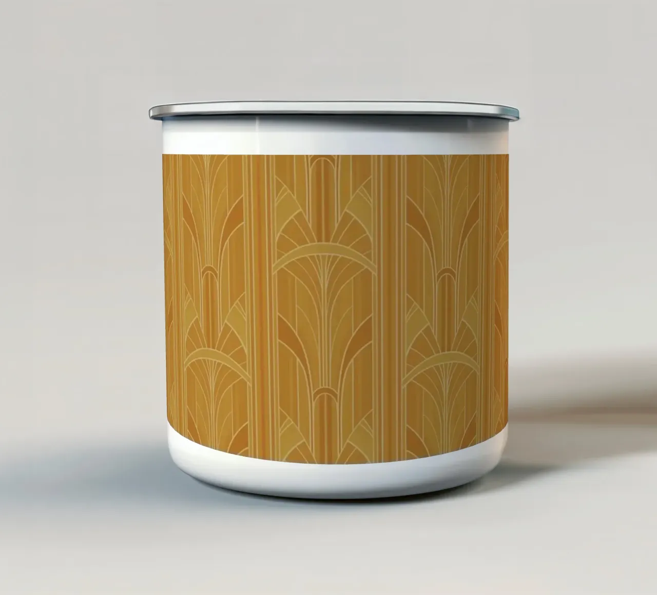 Art Deco Intertwined Architectural Arcs - Gold tazza in smalto da Art Deco Symposium