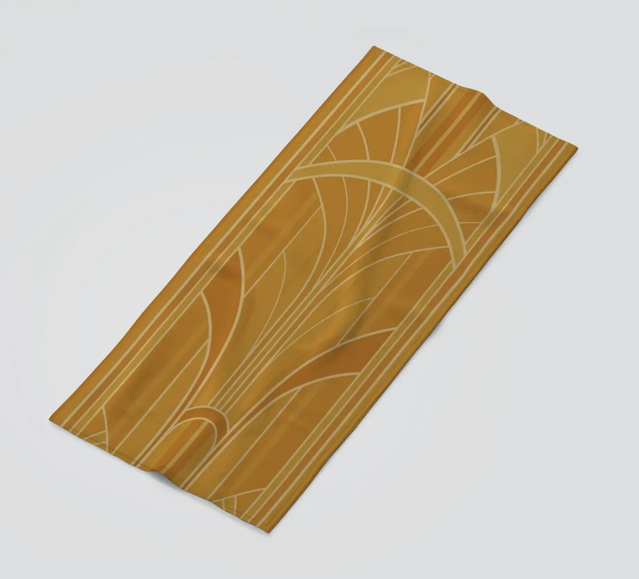 Art Deco Intertwined Architectural Arcs - Gold telo mare da Art Deco Symposium