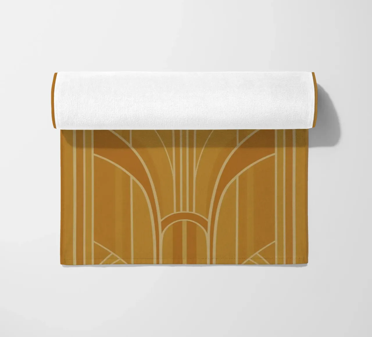 Art Deco Intertwined Architectural Arcs - Gold telo mare da Art Deco Symposium