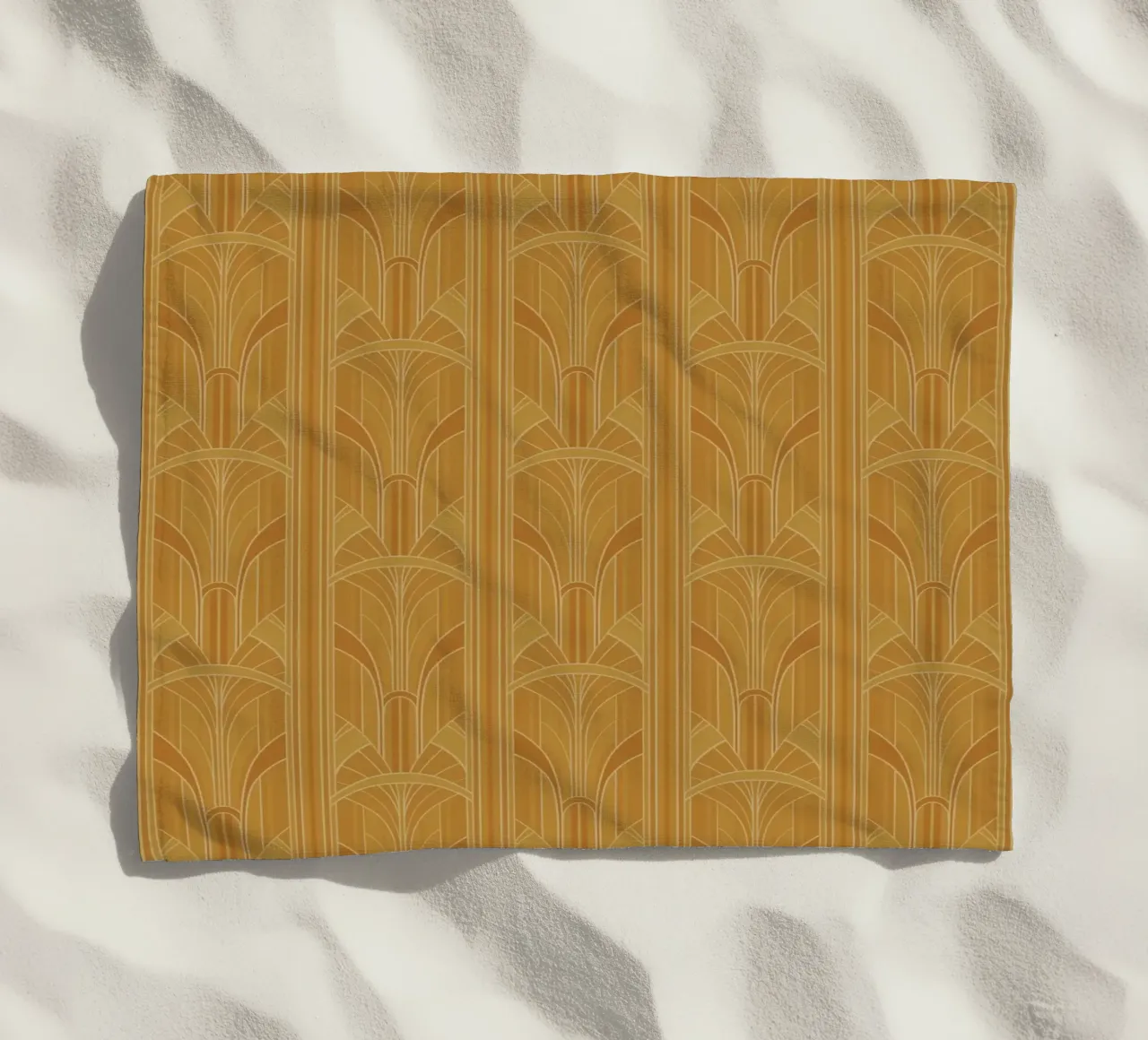 Art Deco Intertwined Architectural Arcs - Gold telo mare da Art Deco Symposium