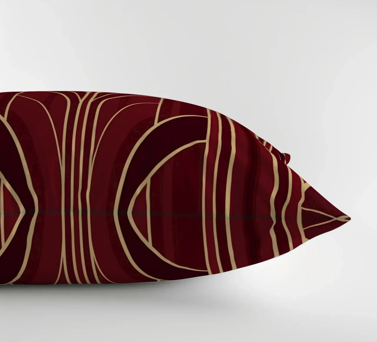 Art Deco Intertwined Architectural Arcs - Wine Red cuscino da Art Deco Symposium