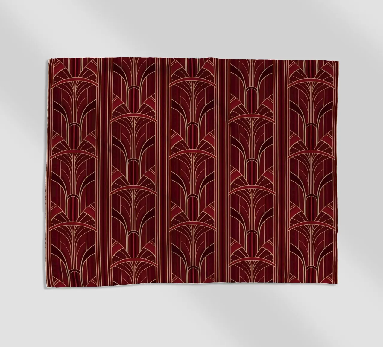 Art Deco Intertwined Architectural Arcs - Wine Red telo mare da Art Deco Symposium