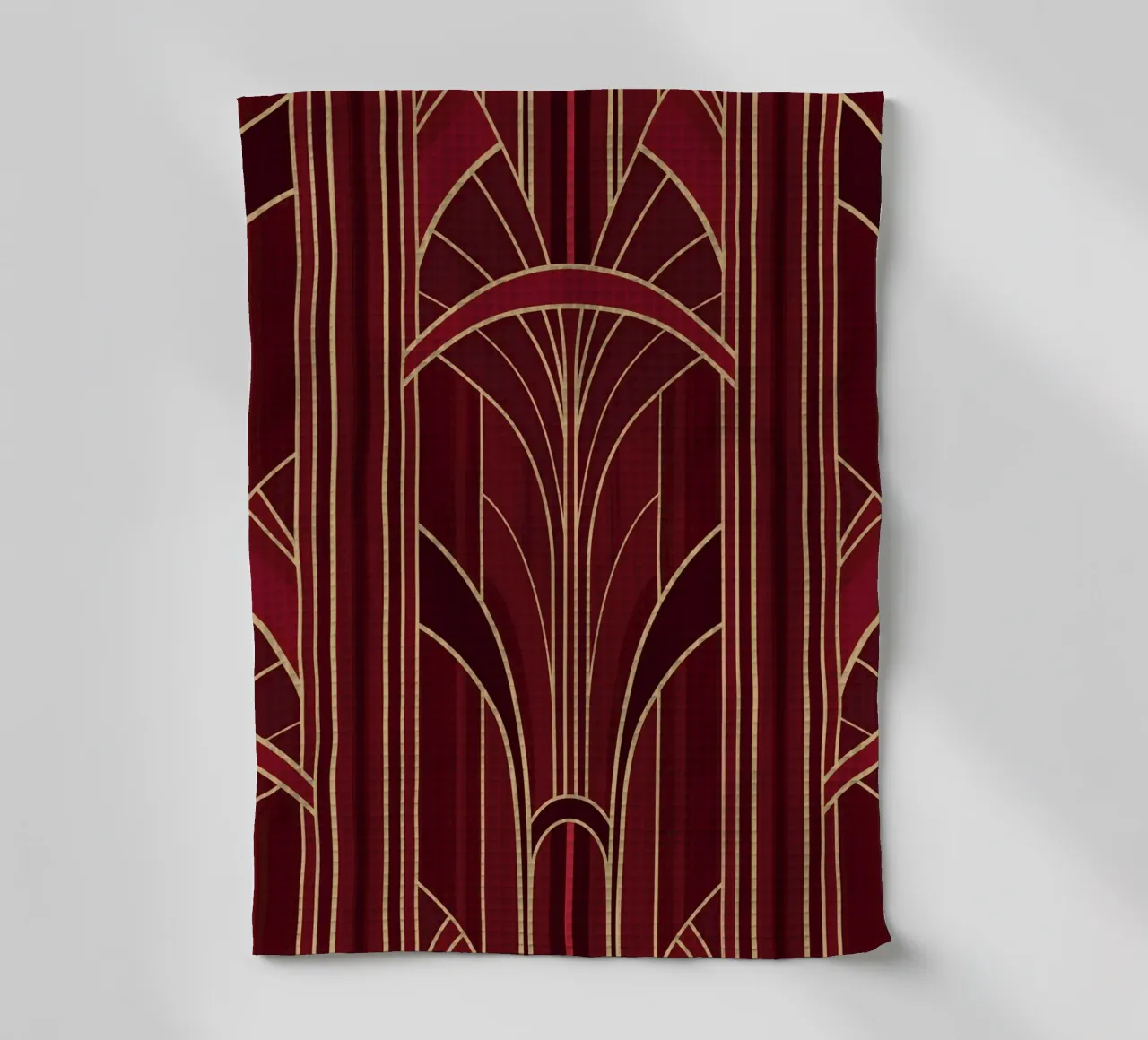 Art Deco Intertwined Architectural Arcs - Wine Red canovaccio da cucina da Art Deco Symposium