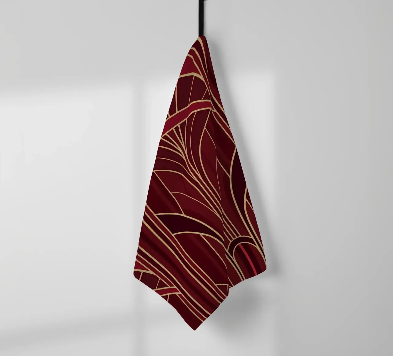 Art Deco Intertwined Architectural Arcs - Wine Red canovaccio da cucina da Art Deco Symposium