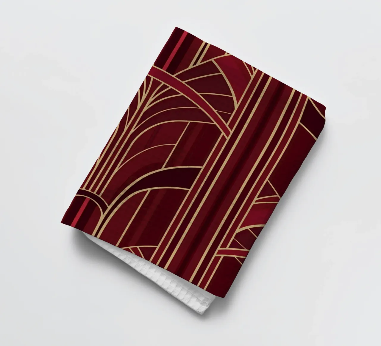 Art Deco Intertwined Architectural Arcs - Wine Red canovaccio da cucina da Art Deco Symposium