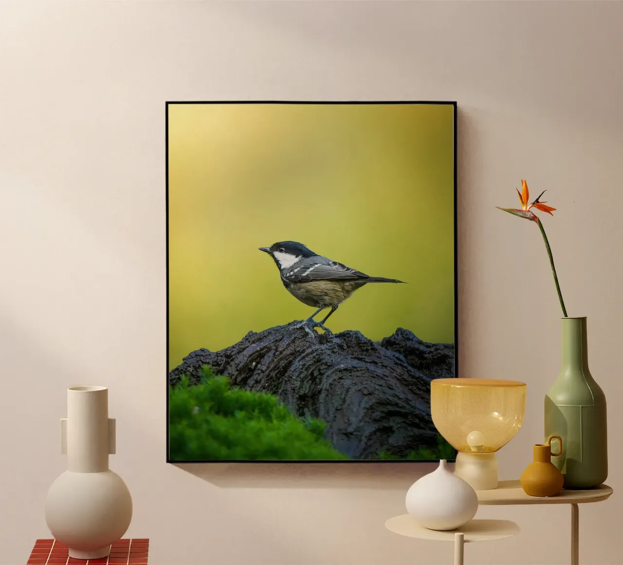 Koolmees acryl van Tom's Wildlife