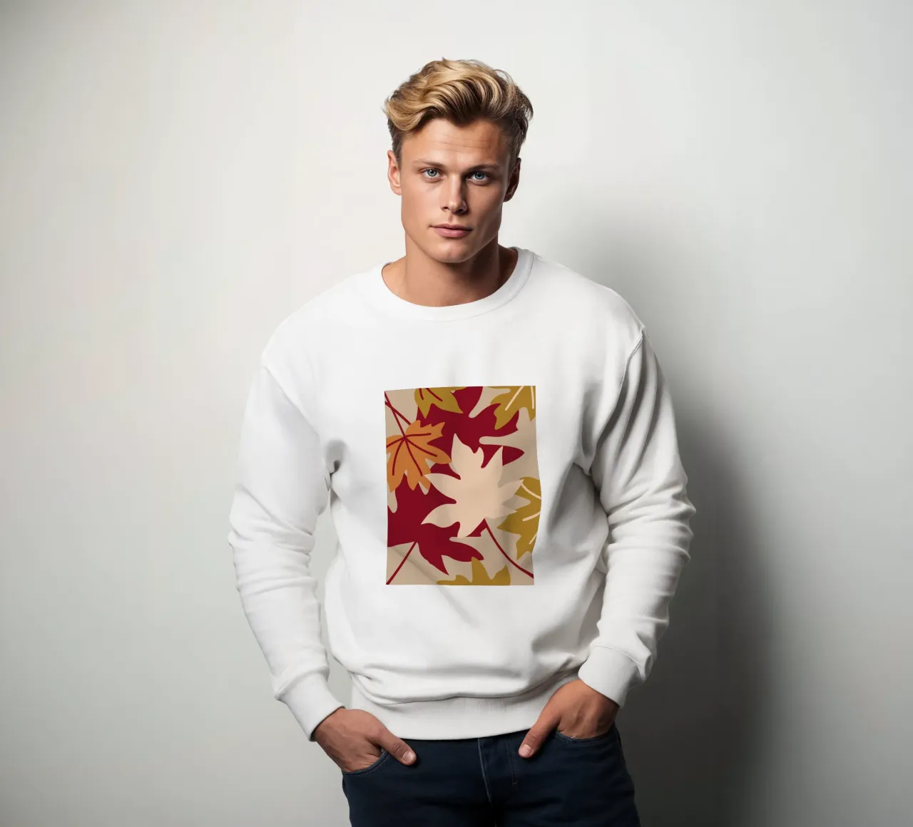 Illustrazione di foglie d'autunno con colori caldi felpa da SPECIAL FLOWER PATTERNS