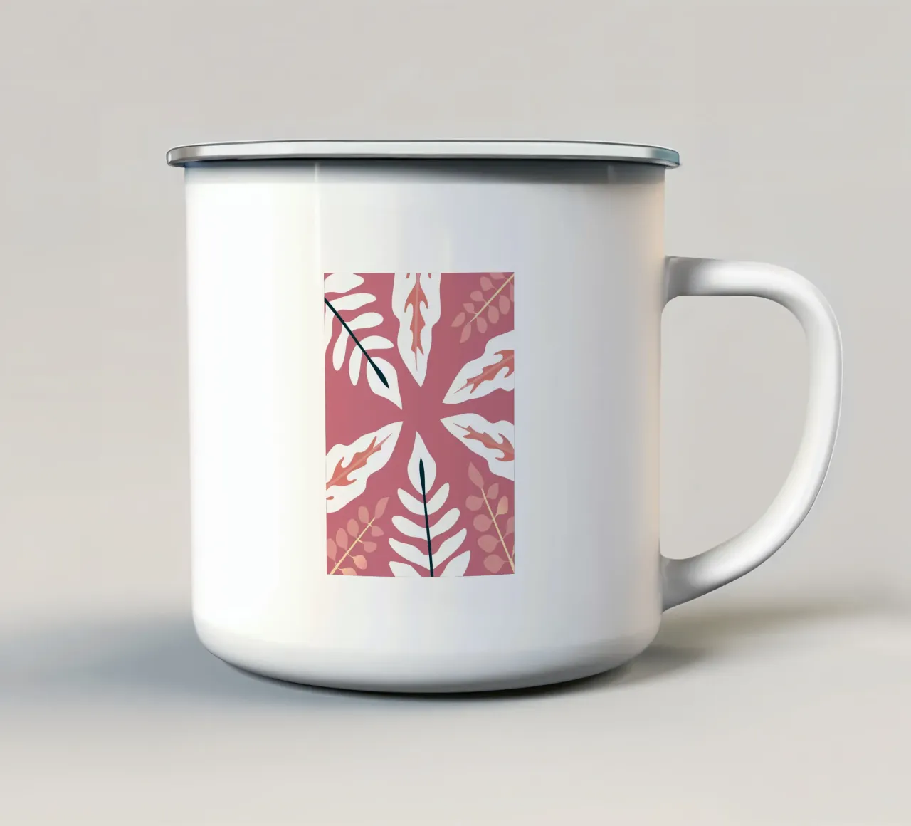Leaf Pattern Illustration with Simple Style enamel mug by SPECIAL FLOWER PATTERNS