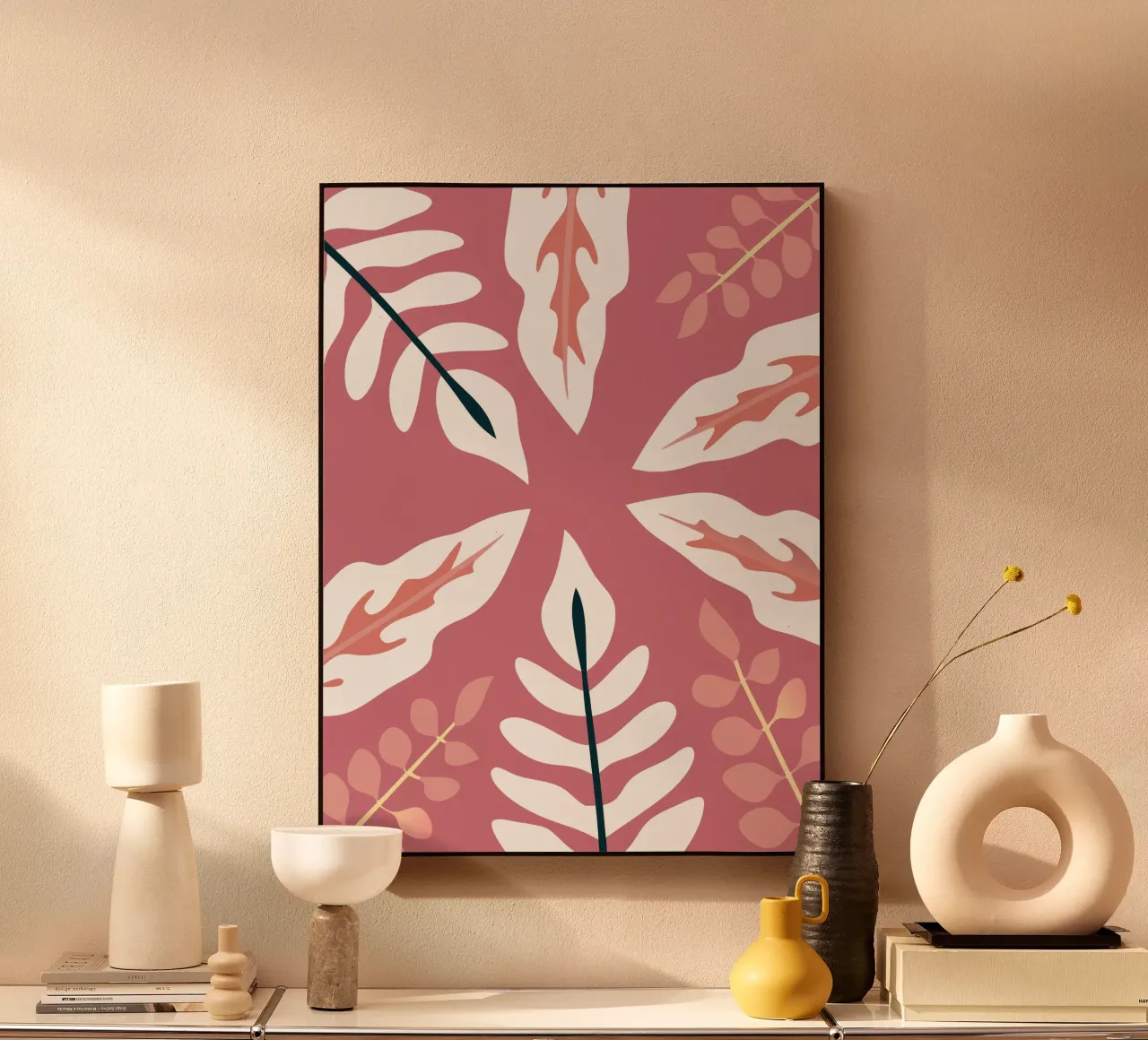 Leaf Pattern Illustration with Simple Style plexiglass da SPECIAL FLOWER PATTERNS