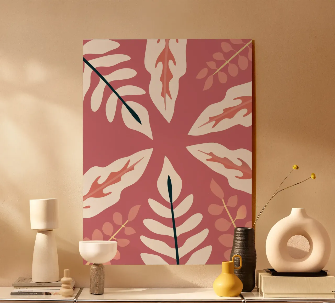 Leaf Pattern Illustration with Simple Style plexiglass da SPECIAL FLOWER PATTERNS