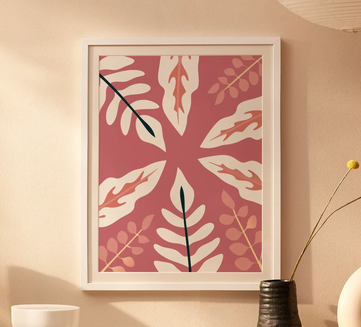 Blattmuster Illustration mit einfachem Stil Poster von SPECIAL FLOWER PATTERNS