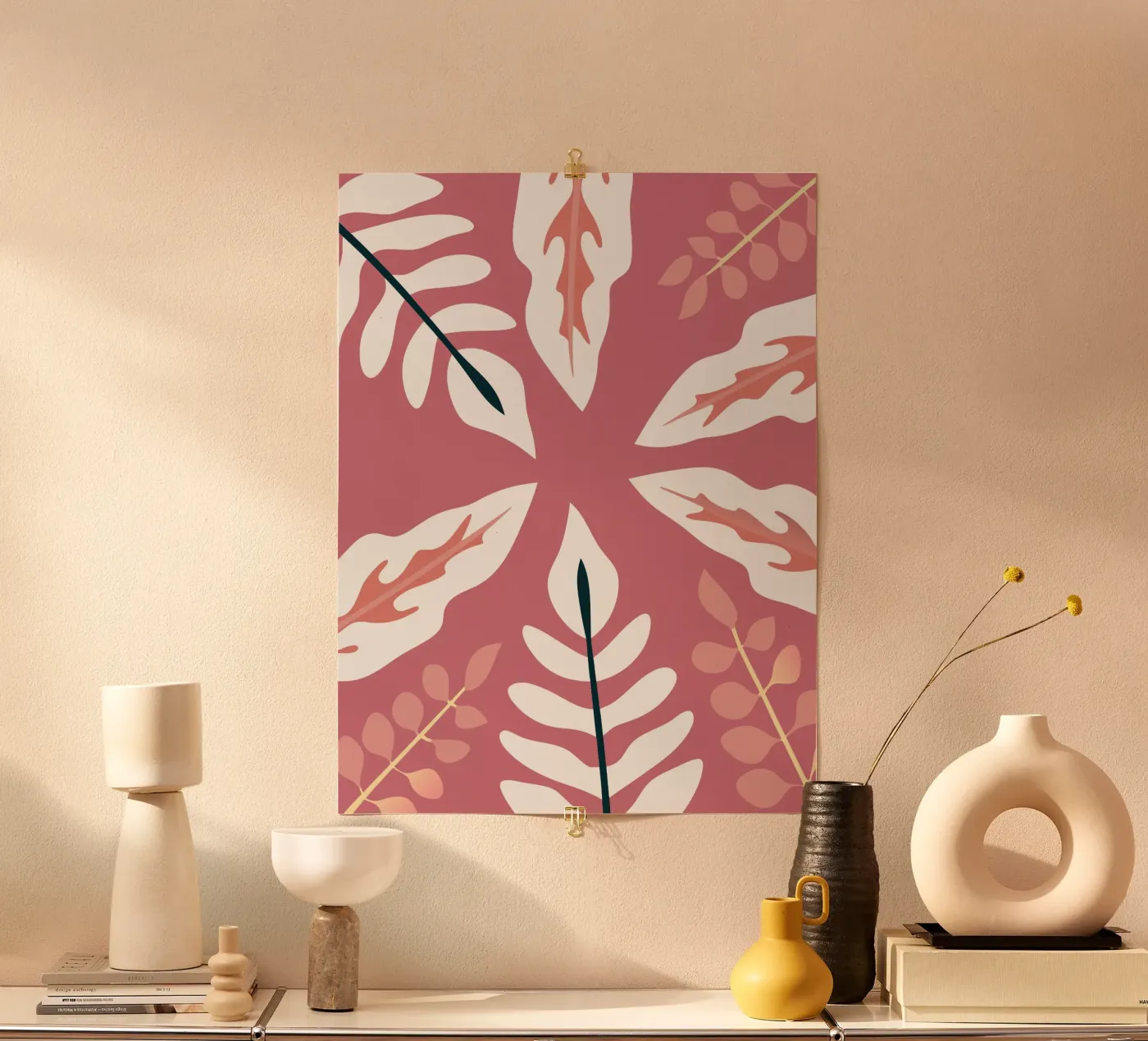 Blattmuster Illustration mit einfachem Stil Poster von SPECIAL FLOWER PATTERNS
