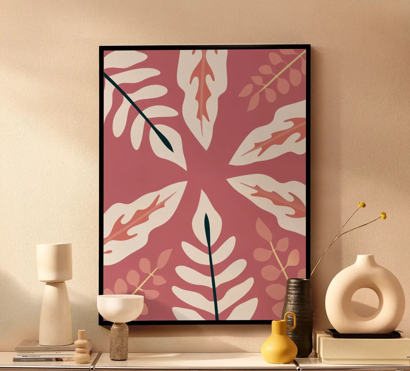 Blattmuster Illustration mit einfachem Stil Poster von SPECIAL FLOWER PATTERNS