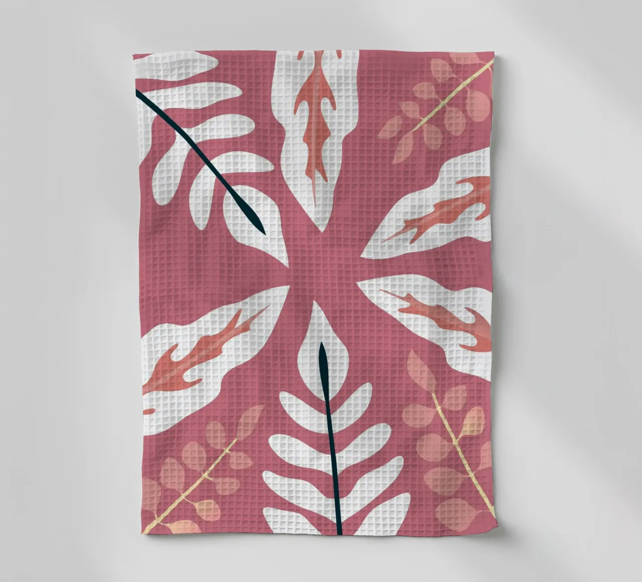 Leaf Pattern Illustration with Simple Style tea towel by SPECIAL FLOWER PATTERNS