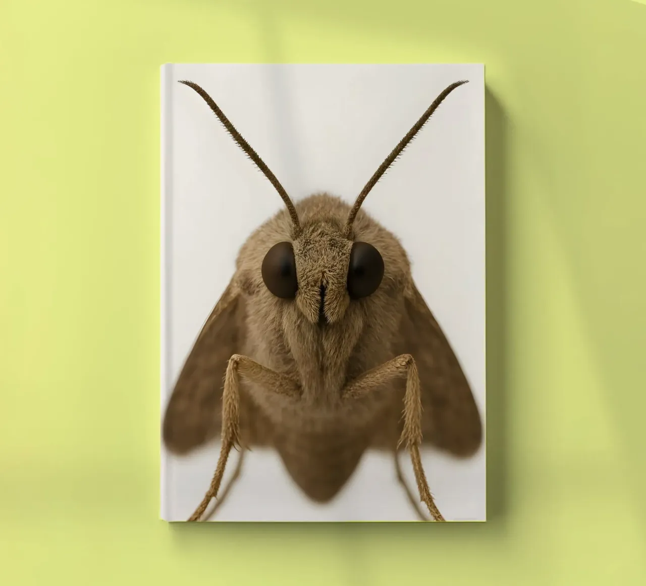 Macro Moth Portrait – Minimalist Insect Art Print notebook by Happy Wild Prints