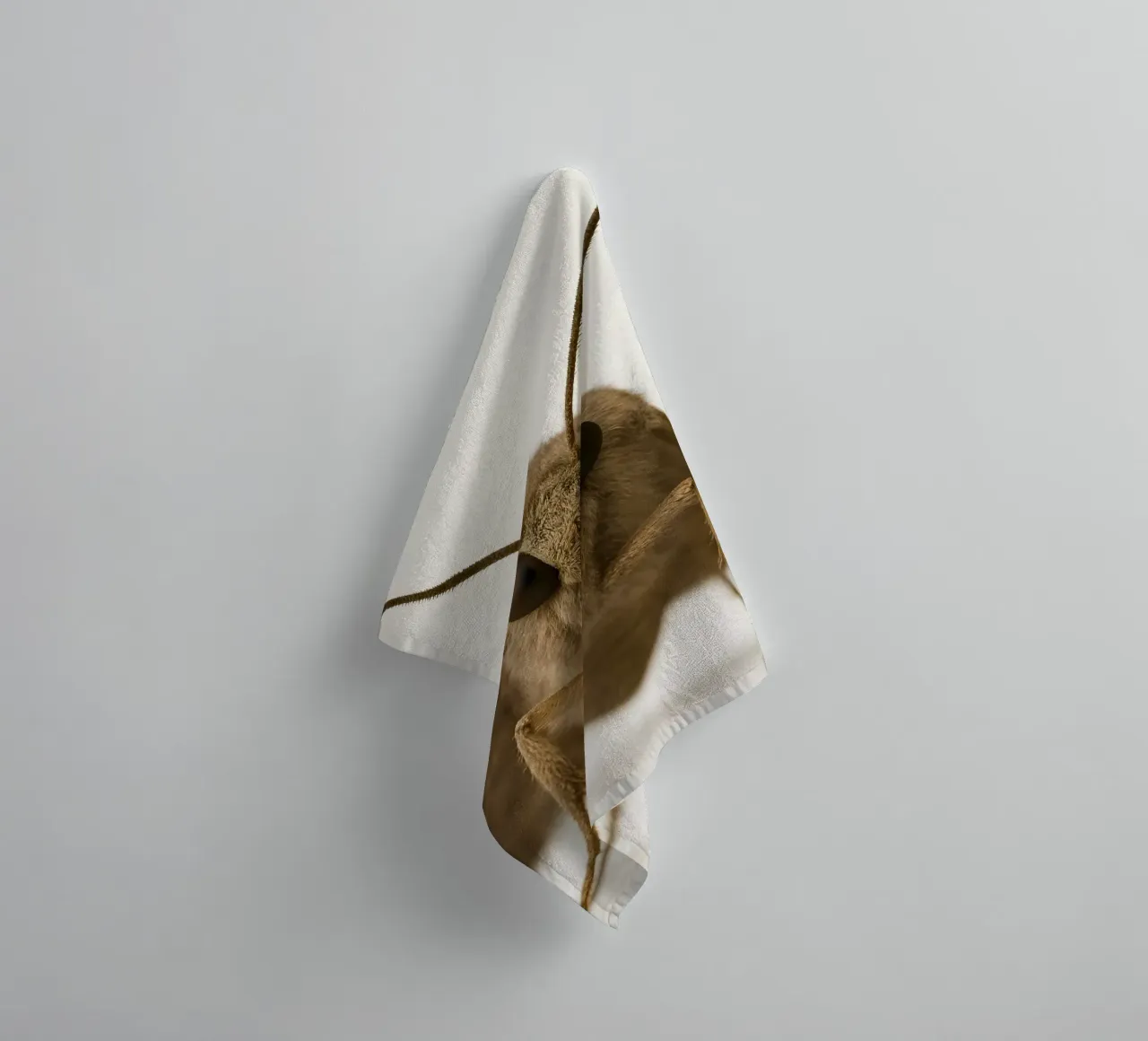 Macro Moth Portrait – Minimalist Insect Art Print towel by Happy Wild Prints