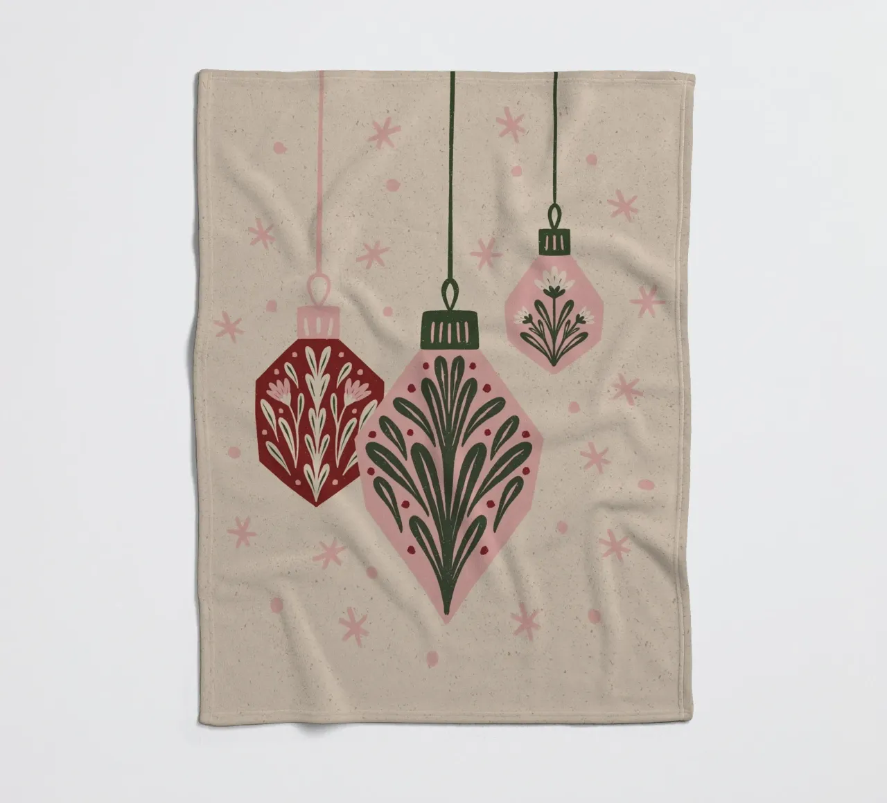 Christmas ornaments fleecedeken van Wackapacka Holiday Shop