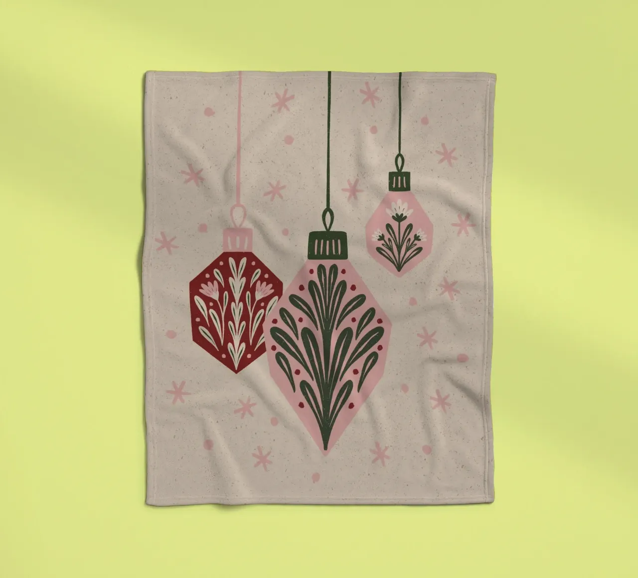 Christmas ornaments fleecedeken van Wackapacka Holiday Shop