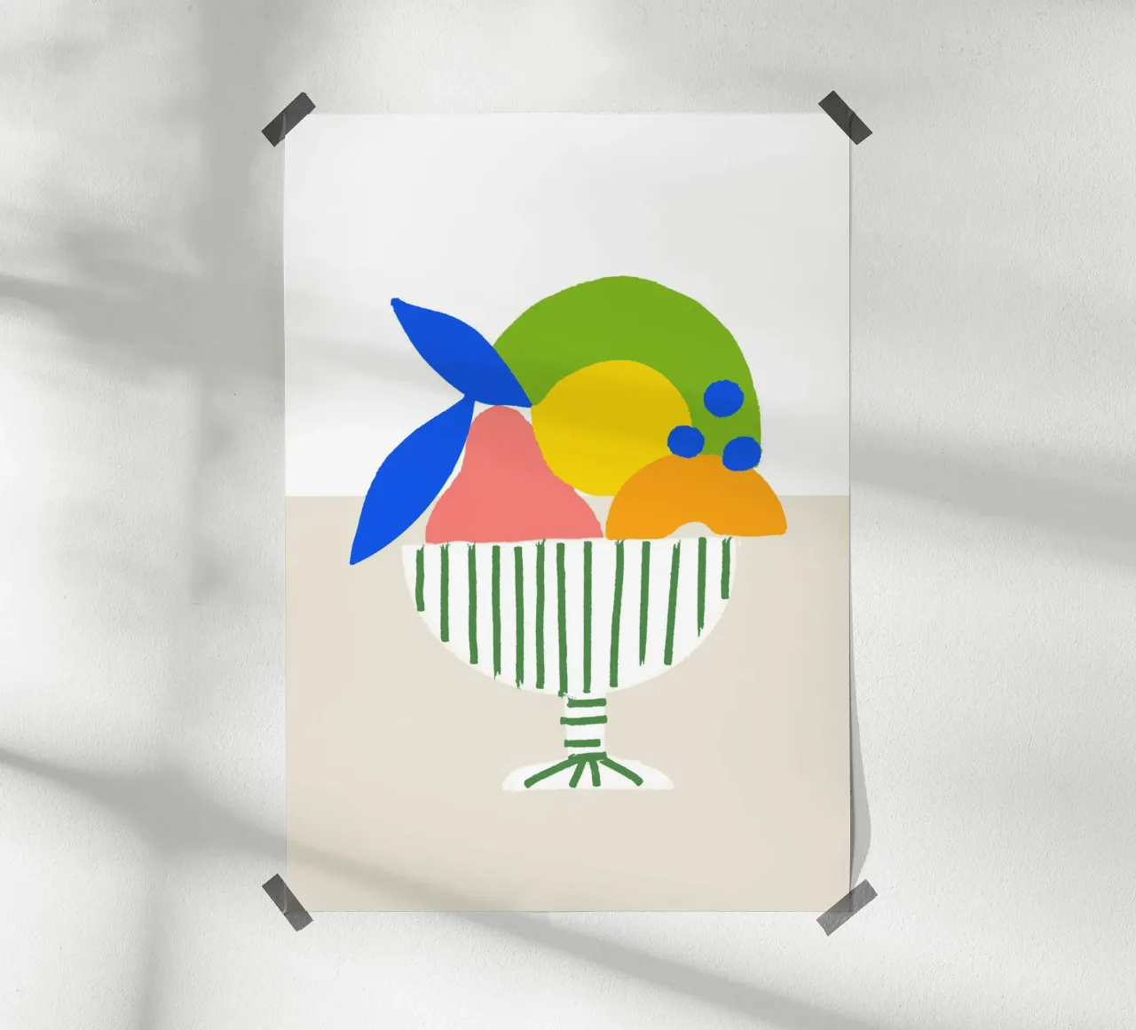 Bunter Obstkorb – Moderner Küchen-Print als farbenfrohe Illu carta hahnemühle da designlenamarie