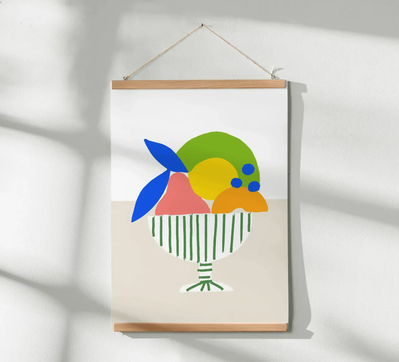 Bunter Obstkorb – Moderner Küchen-Print als farbenfrohe Illu carta hahnemühle da designlenamarie