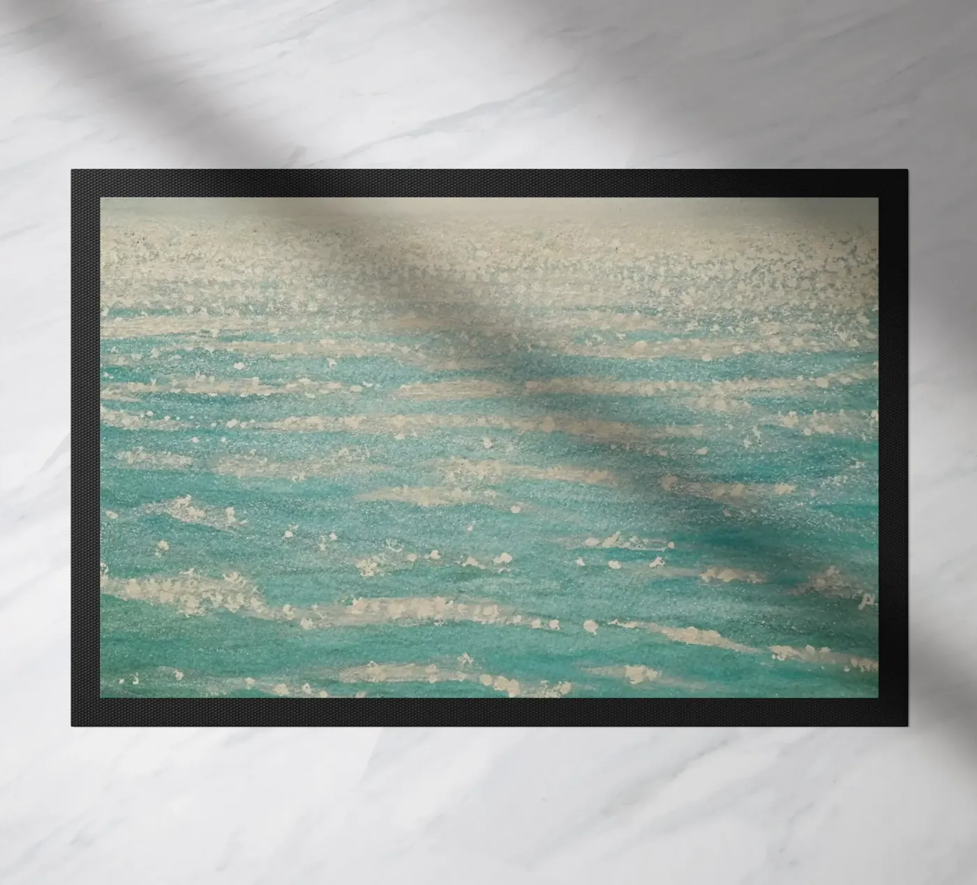 Wave In doormat by Eva Nev Watercolor