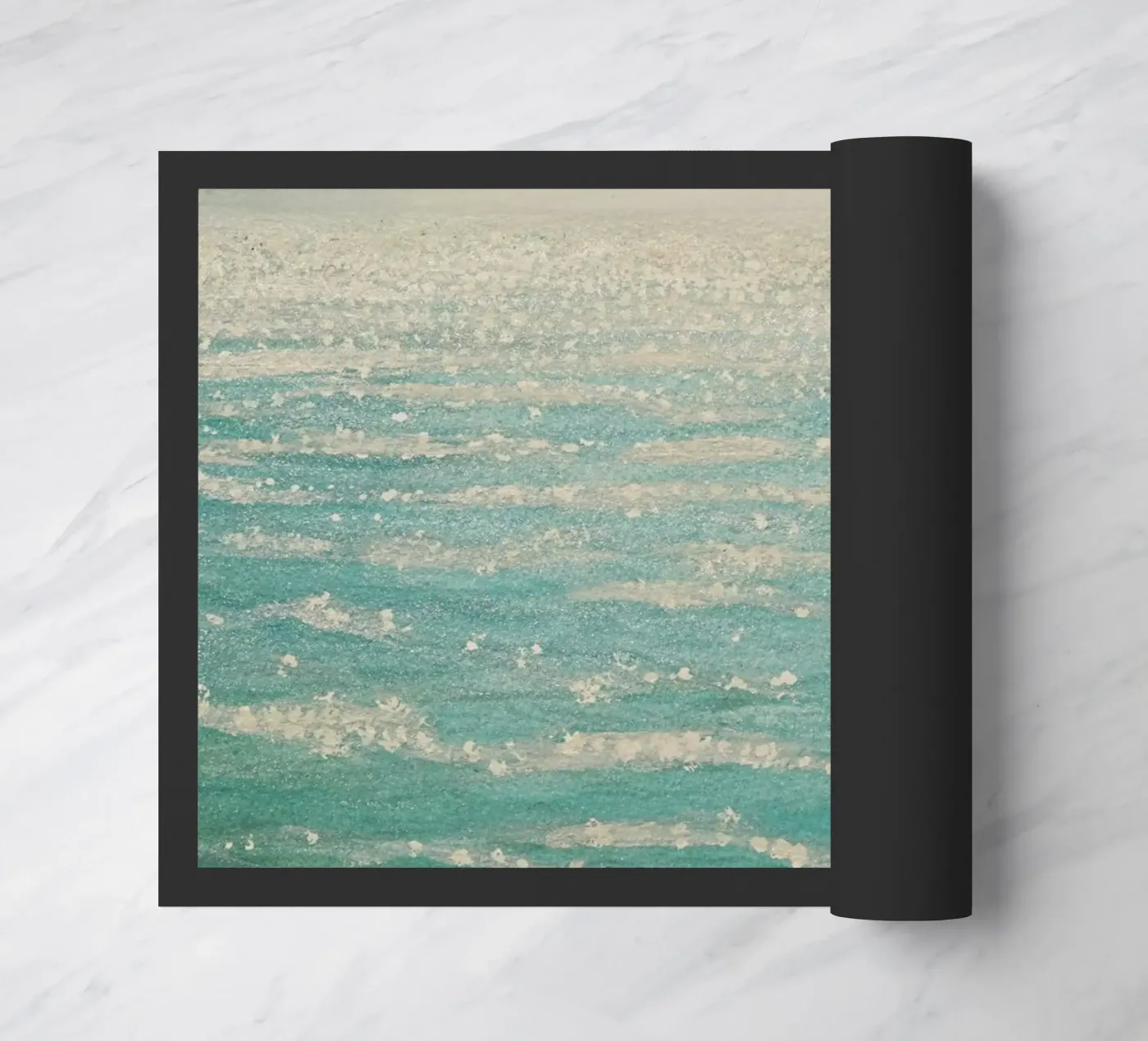 Wave In doormat by Eva Nev Watercolor