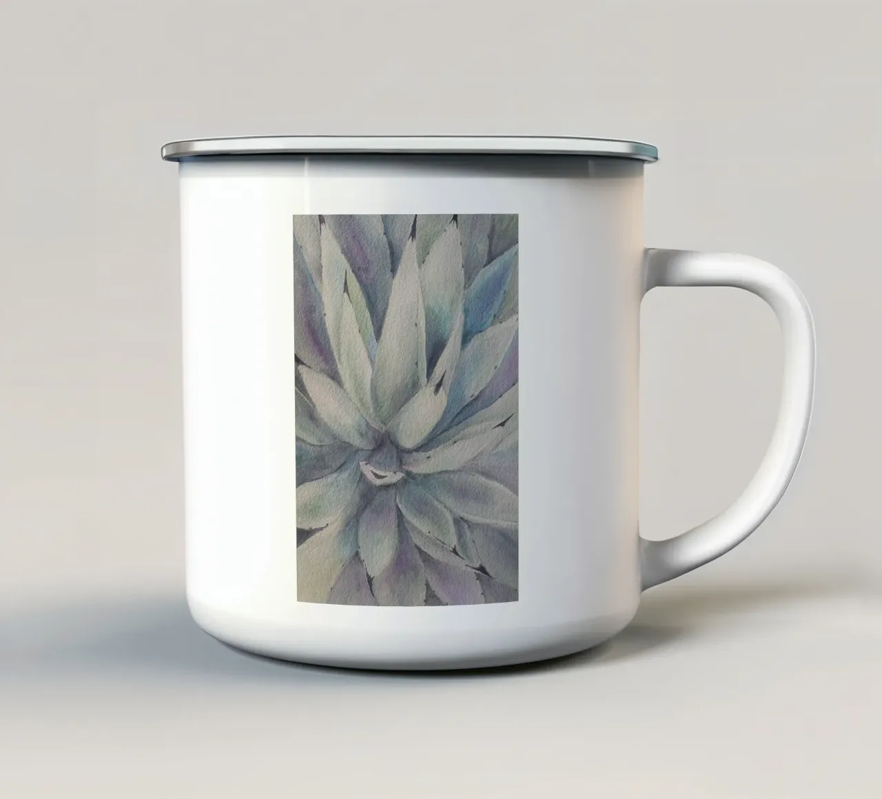 Magical Star Cactus enamel mug by Eva Nev Watercolor