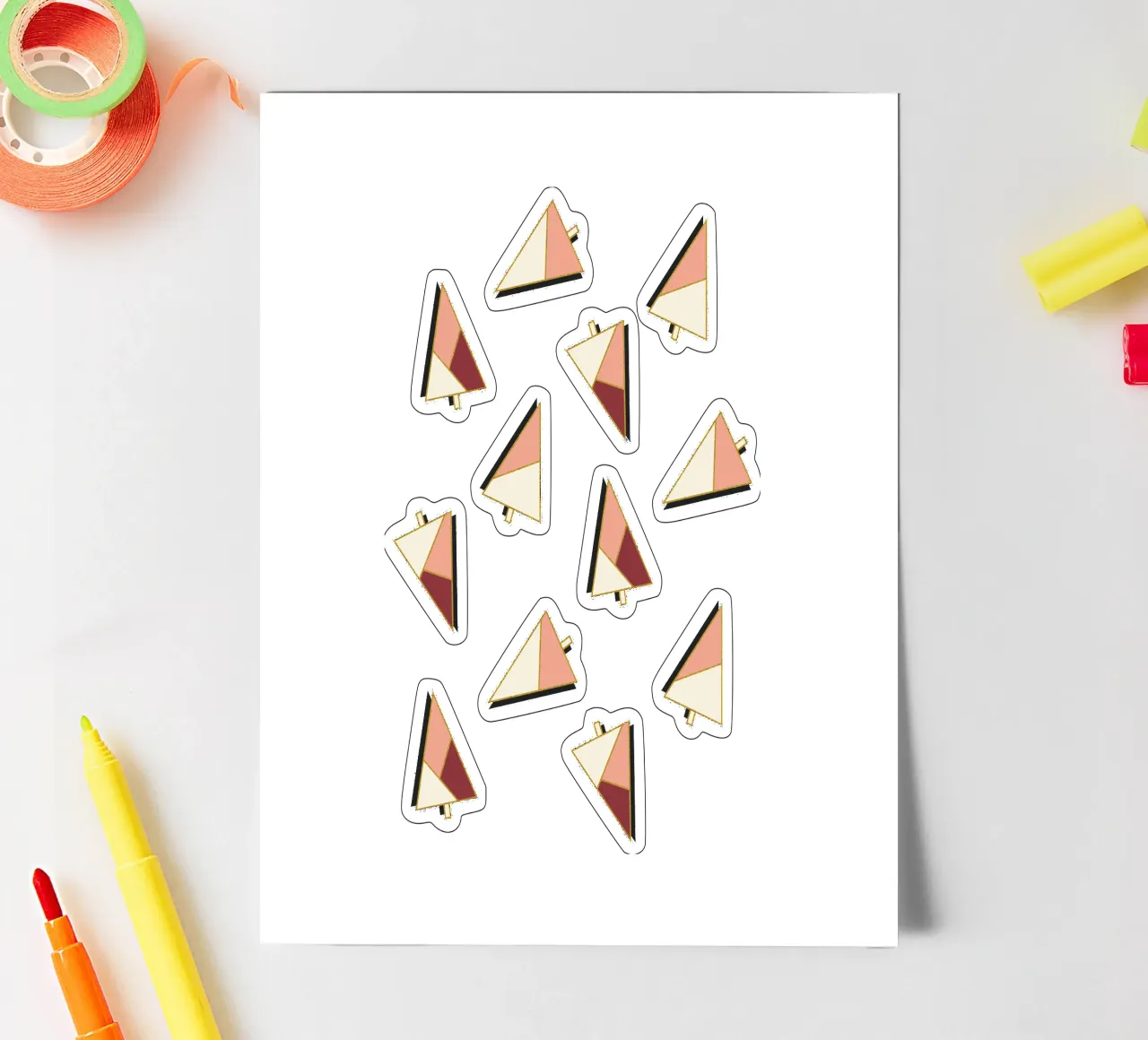 Xmas Trees Pattern sticker sheet by DesigndN Christmassy