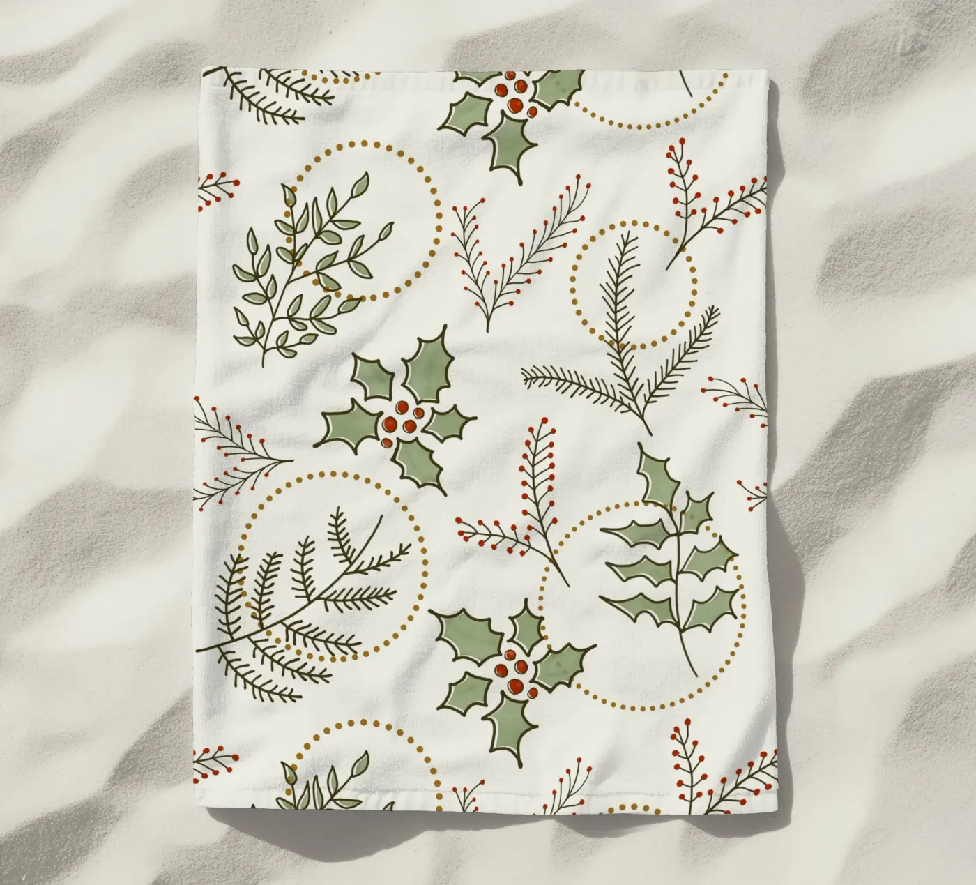 Classic Winter beach towel by DesigndN Christmassy