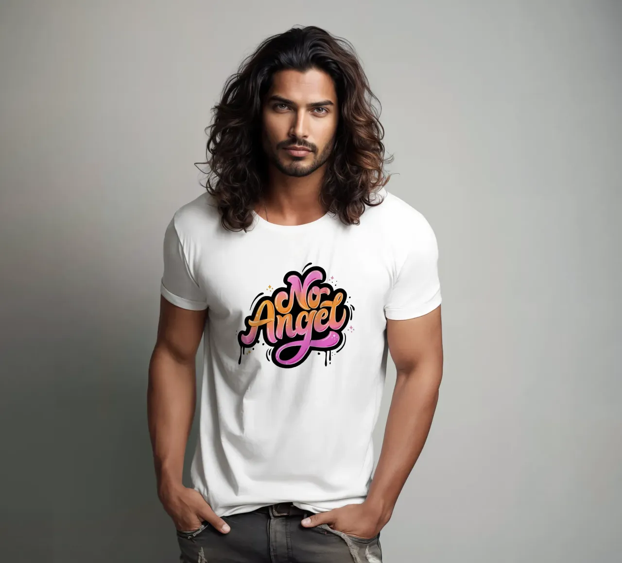 Nessun angelo. Scritte a graffito. t-shirt da CalliLetters