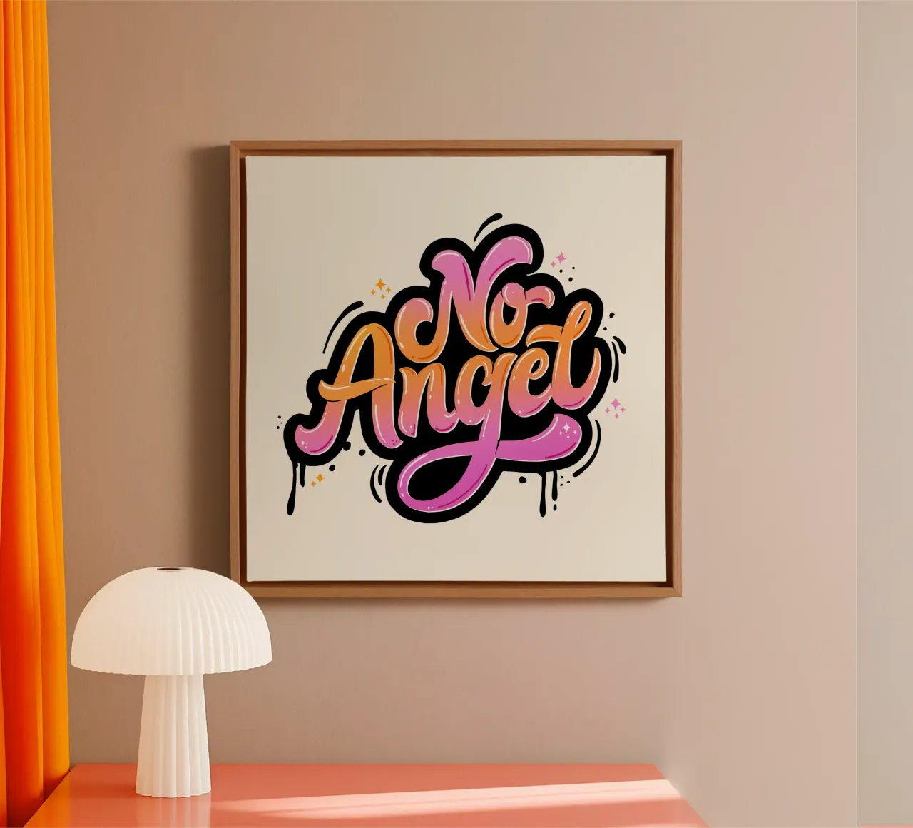 Nessun angelo. Scritte a graffito. tela da CalliLetters