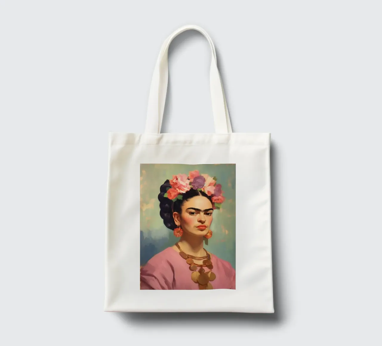 Frida Kahlo "Boundless Expression" borsa in juta da Fantasias Florales